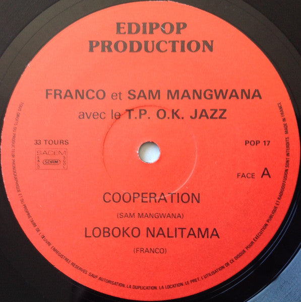 Franco Et Sam Mangwana Avec Orchestre T.P.O.K. Jazz ~ Franco Et Sam Mangwana Avec Le T.P. O.K. Jazz (Vinyl) - Djungel & Jazz