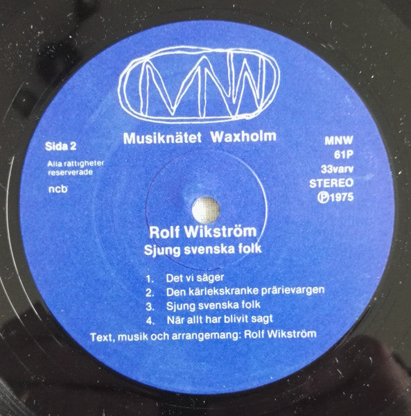 Rolf Wikström ~ Sjung Svenska Folk (Vinyl) - Djungel & Jazz