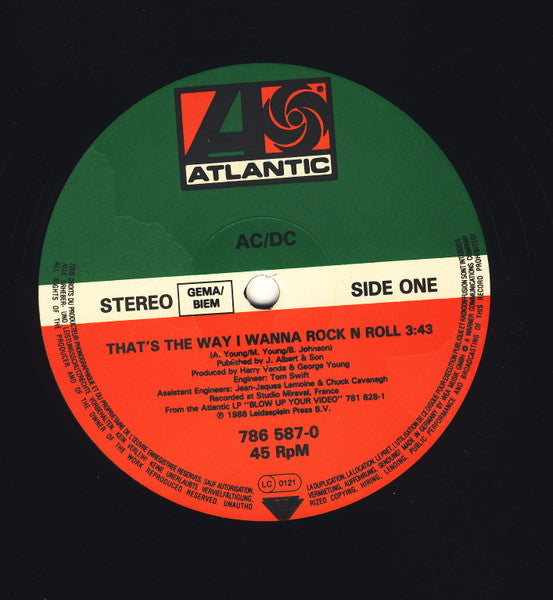 AC/DC : That's The Way I Wanna Rock N Roll (12")