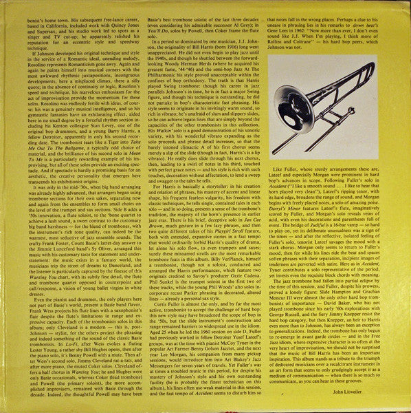 Curtis Fuller, J.J. Johnson, Frank Rosolino, J. Billy VerPlanck, Frank Wess ~ The Trombone Album (Vinyl) - Djungel & Jazz