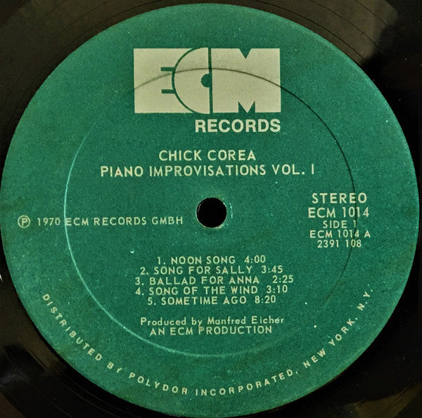 Chick Corea ~ Piano Improvisations Vol. 1 (Vinyl) - Djungel & Jazz