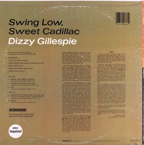Dizzy Gillespie ~ Swing Low, Sweet Cadillac (Vinyl) - Djungel & Jazz