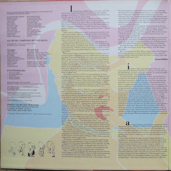 Various ~ Amarcord Nino Rota (Vinyl) - Djungel & Jazz