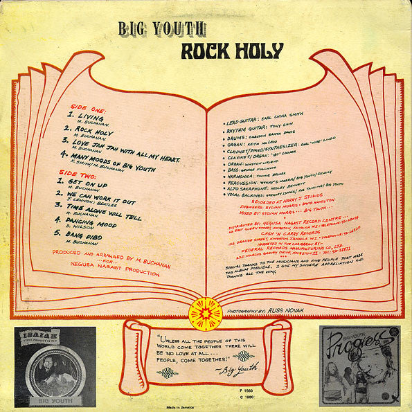 Big Youth : Rock Holy (LP, Album)