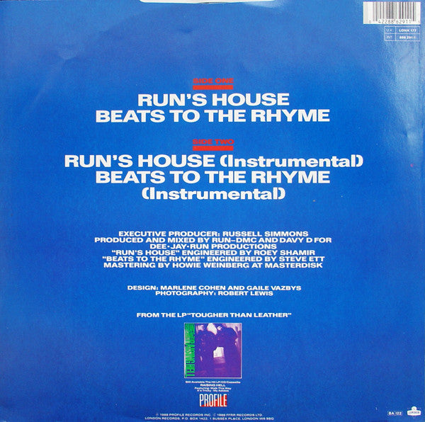 Run-DMC ~ Run's House / Beats To The Rhyme (Vinyl) - Djungel & Jazz