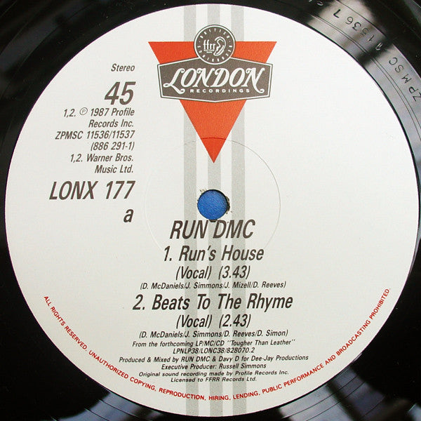 Run-DMC ~ Run's House / Beats To The Rhyme (Vinyl) - Djungel & Jazz
