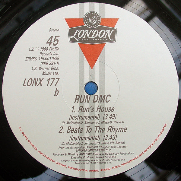 Run-DMC ~ Run's House / Beats To The Rhyme (Vinyl) - Djungel & Jazz