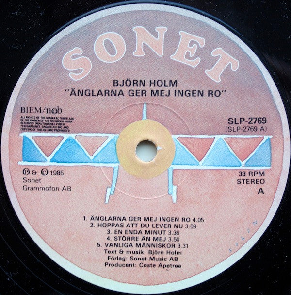 Björn Holm ~ Änglarna Ger Mej Ingen Ro (Vinyl) - Djungel & Jazz