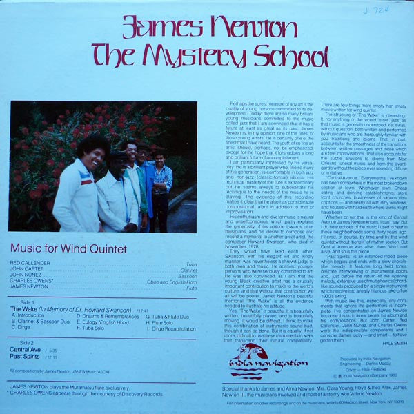 James Newton (2) : The Mystery School (LP, Album)