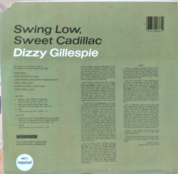 Dizzy Gillespie ~ Swing Low, Sweet Cadillac (Vinyl) - Djungel & Jazz