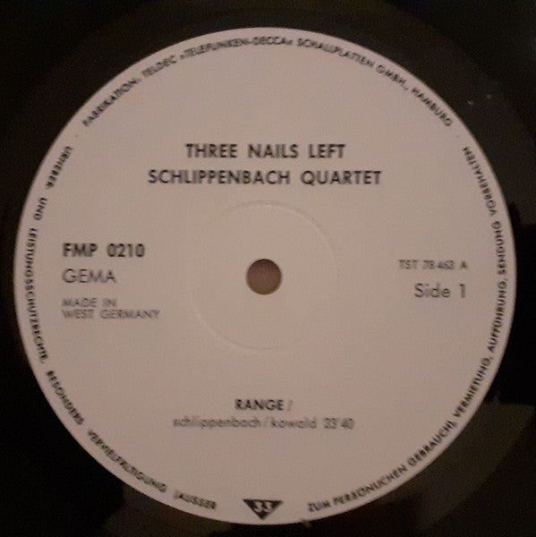 Schlippenbach Quartet ~ Three Nails Left (Vinyl) - Djungel & Jazz