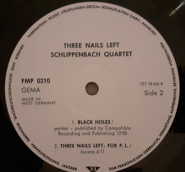 Schlippenbach Quartet ~ Three Nails Left (Vinyl) - Djungel & Jazz