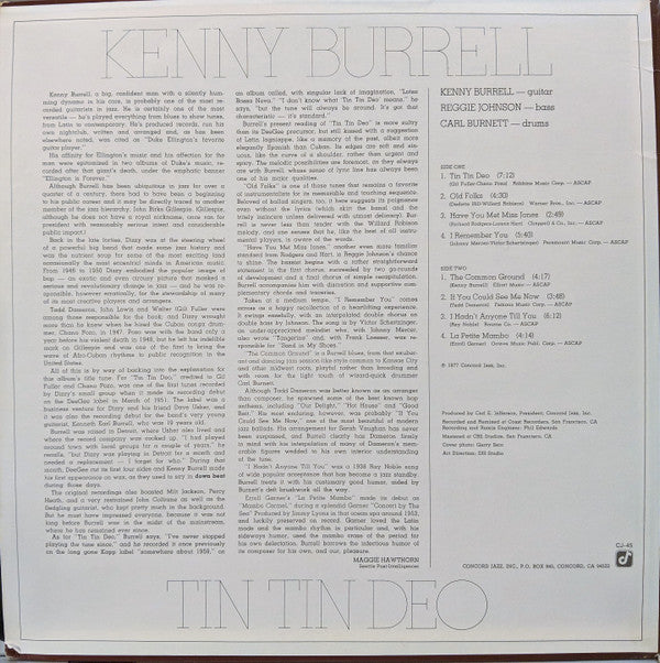 Kenny Burrell ~ Tin Tin Deo (Vinyl) - Djungel & Jazz