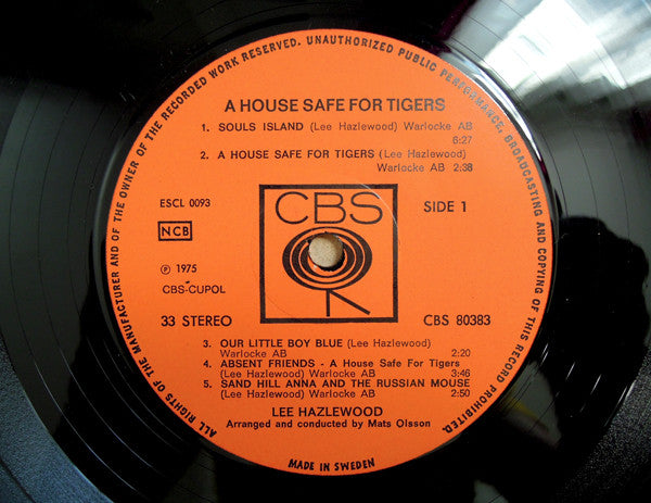 Lee Hazlewood ~ A House Safe For Tigers (Vinyl) - Djungel & Jazz