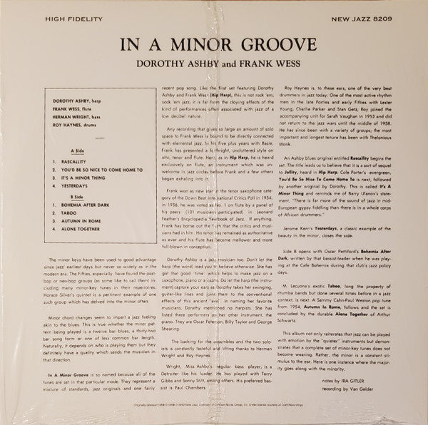 Dorothy Ashby And Frank Wess : In A Minor Groove (LP, Album, Mono, RE, RP)