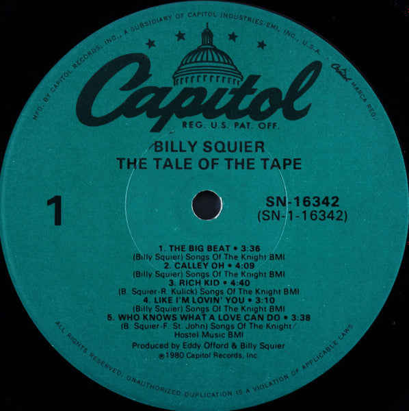 Billy Squier ~ The Tale Of The Tape (Vinyl) - Djungel & Jazz