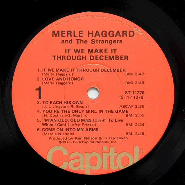 Merle Haggard And The Strangers (5) : If We Make It Through December (LP, Album, Win)
