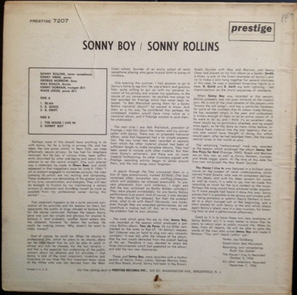 Sonny Rollins ~ Sonny Boy (Vinyl) - Djungel & Jazz