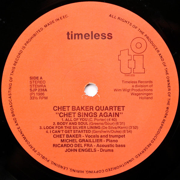 Chet Baker ~ Sings Again (Vinyl) - Djungel & Jazz