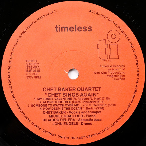 Chet Baker ~ Sings Again (Vinyl) - Djungel & Jazz