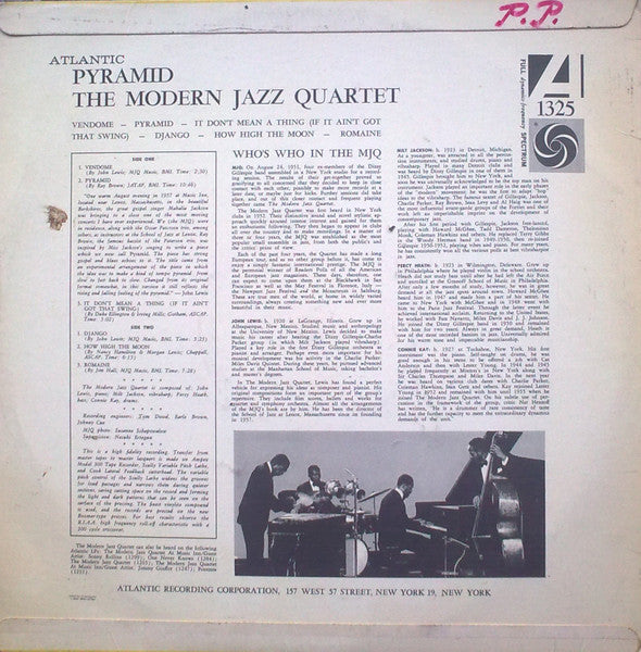 The Modern Jazz Quartet ~ Pyramid (Vinyl) - Djungel & Jazz