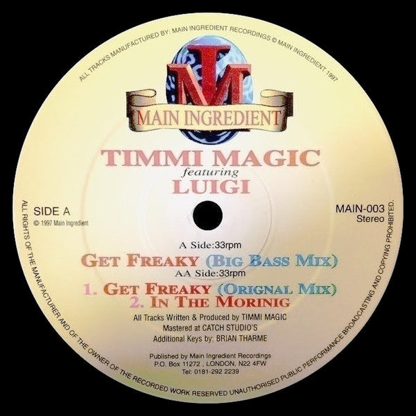 Timmi Magic Featuring Luigi  ~ Get Freaky (Vinyl) - Djungel & Jazz