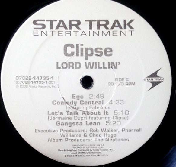 Clipse ~ Lord Willin' (Vinyl) - Djungel & Jazz
