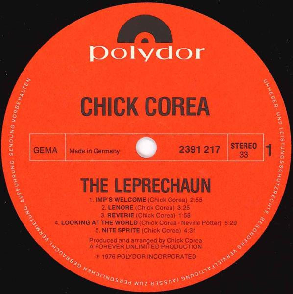 Chick Corea : The Leprechaun (LP, Album)
