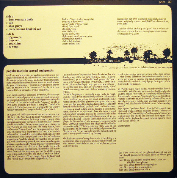 Etoile De Dakar ~ Absa Gueye (Vinyl) - Djungel & Jazz