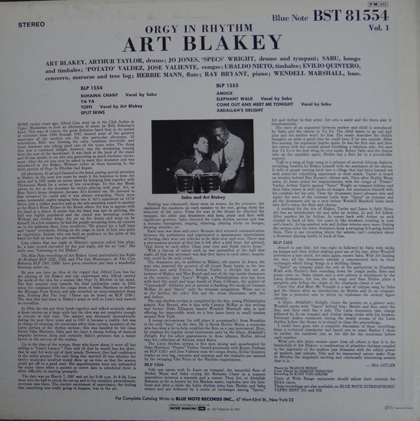 Art Blakey : Orgy In Rhythm (Volume One) (LP, Album, RE)