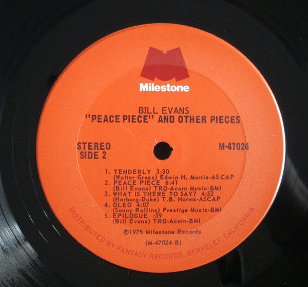 Bill Evans ~ Peace Piece And Other Pieces (Vinyl) - Djungel & Jazz