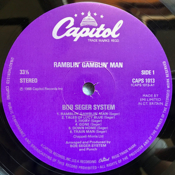 The Bob Seger System* : Ramblin' Gamblin' Man (LP, Album, RE)