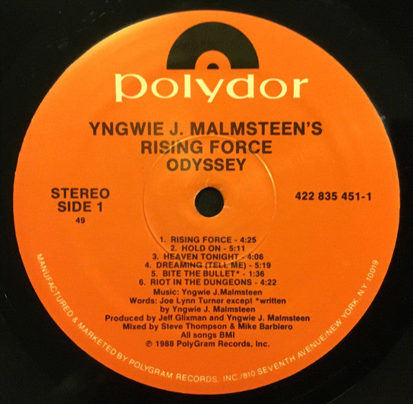 Yngwie J. Malmsteen's Rising Force ~ Odyssey (Vinyl) - Djungel & Jazz