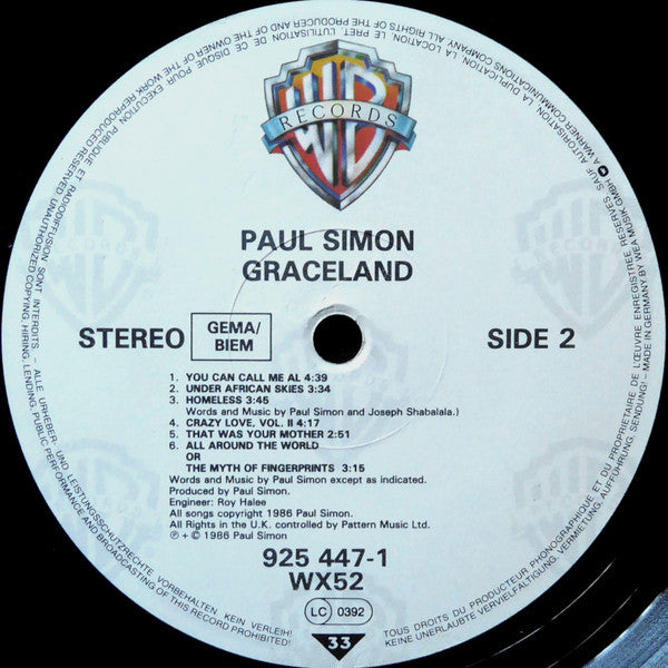 Paul Simon ~ Graceland (Vinyl) - Djungel & Jazz
