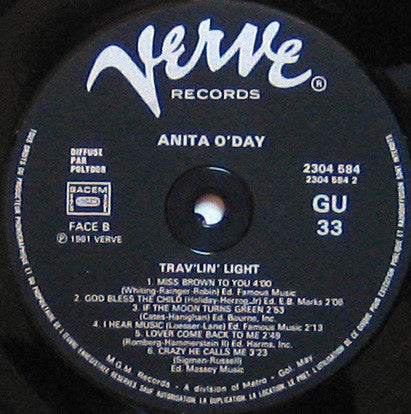 Anita O'Day ~ Trav'lin' Light (Vinyl) - Djungel & Jazz