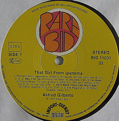 Astrud Gilberto ~ That Girl From Ipanema (Vinyl) - Djungel & Jazz