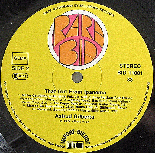 Astrud Gilberto ~ That Girl From Ipanema (Vinyl) - Djungel & Jazz