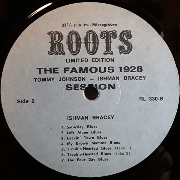 Tommy Johnson - Ishman Bracey ~ The Famous 1928 Session (Vinyl) - Djungel & Jazz