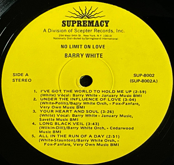 Barry White : No Limit On Love (LP, Album)