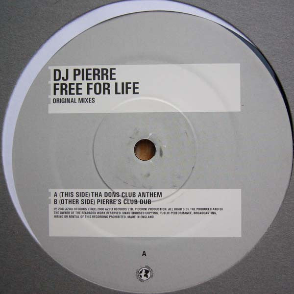 DJ Pierre ~ Free For Life (Original Mixes) (Vinyl) - Djungel & Jazz