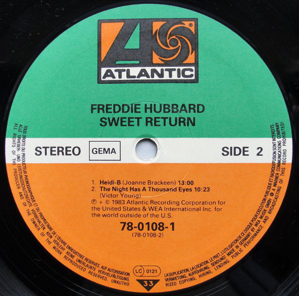 Freddie Hubbard ~ Sweet Return (Vinyl) - Djungel & Jazz