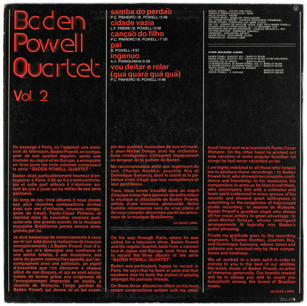Baden Powell Quartet ~ Vol. 2 (Vinyl) - Djungel & Jazz