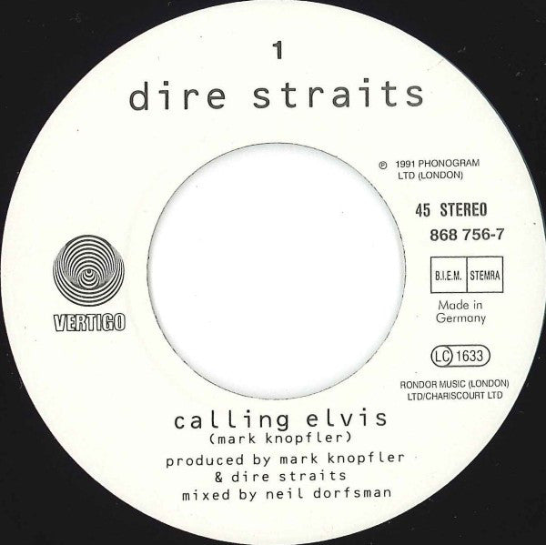Dire Straits ~ Calling Elvis (Vinyl) - Djungel & Jazz