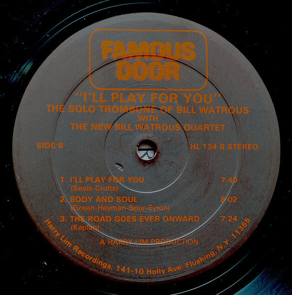 Bill Watrous ~ I'll Play For You (Vinyl) - Djungel & Jazz