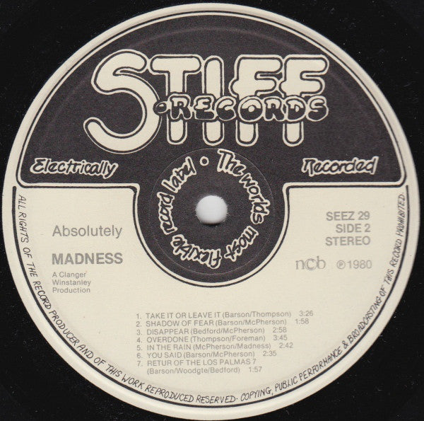 Madness : Absolutely (LP, Album)