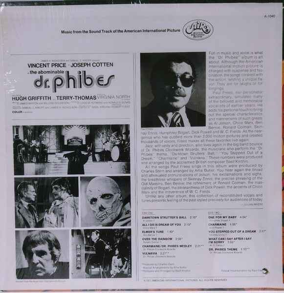 Basil Kirchin : Music From The Soundtrack Of The American International Picture "Dr. Phibes" (LP, Album)