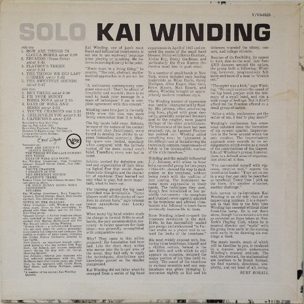 Kai Winding ~ Solo (Vinyl) - Djungel & Jazz