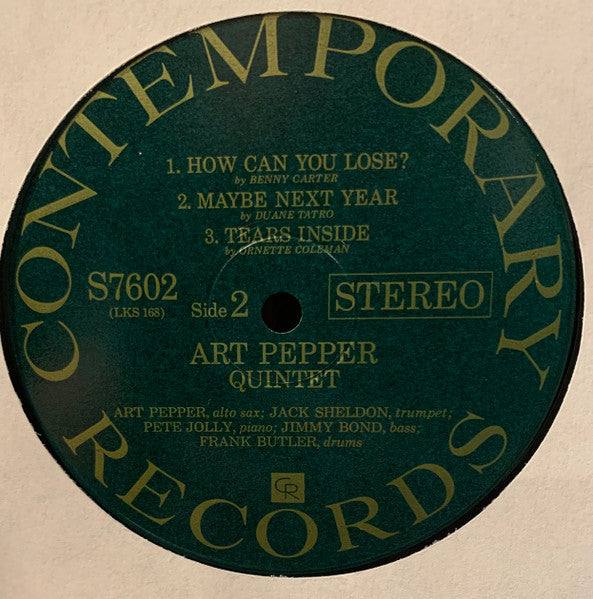 Art Pepper Quintet ~ Smack Up (Vinyl) - Djungel & Jazz