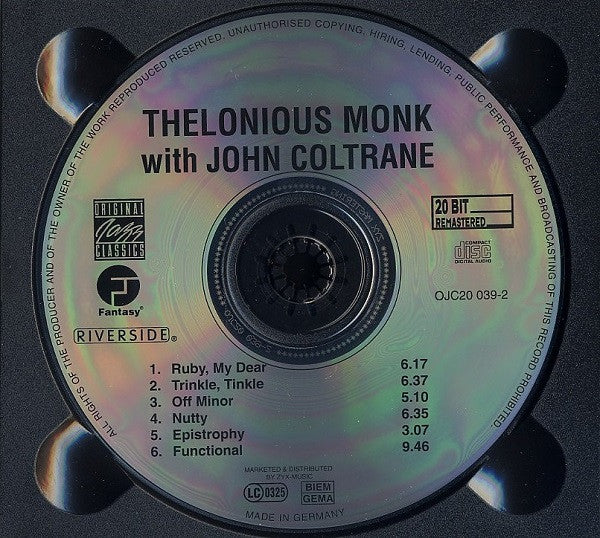 Thelonious Monk With John Coltrane ~ Thelonious Monk With John Coltrane (Vinyl) - Djungel & Jazz