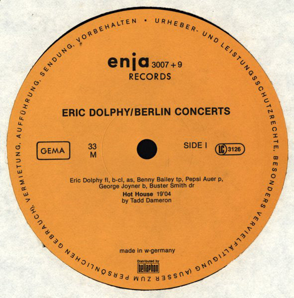 Eric Dolphy ~ Berlin Concerts (Vinyl) - Djungel & Jazz
